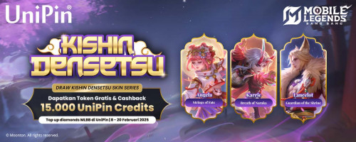 [MLBB & Kishin Densetsu] Draw Skin Series dan Dapatkan Token Gratis s.d Cashback 15.000 UniPin Credits